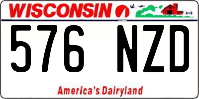 WI license plate 576NZD