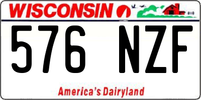 WI license plate 576NZF