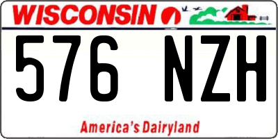WI license plate 576NZH