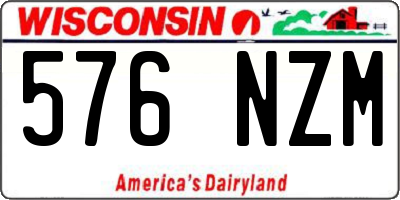 WI license plate 576NZM