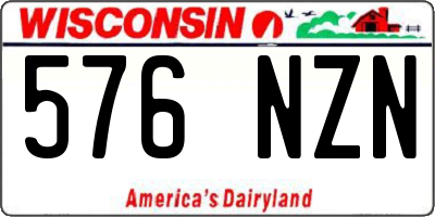 WI license plate 576NZN