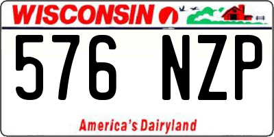 WI license plate 576NZP