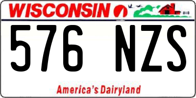 WI license plate 576NZS