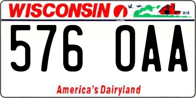 WI license plate 576OAA
