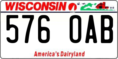 WI license plate 576OAB