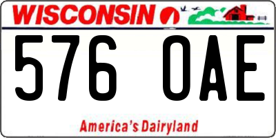 WI license plate 576OAE