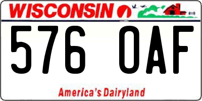 WI license plate 576OAF