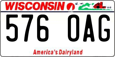 WI license plate 576OAG