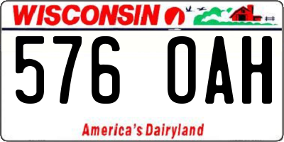 WI license plate 576OAH