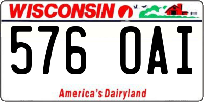 WI license plate 576OAI