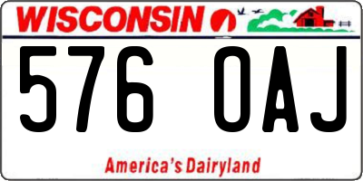 WI license plate 576OAJ