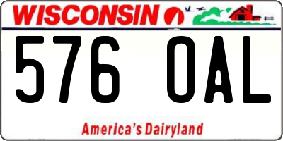 WI license plate 576OAL