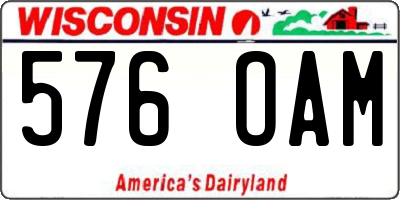 WI license plate 576OAM