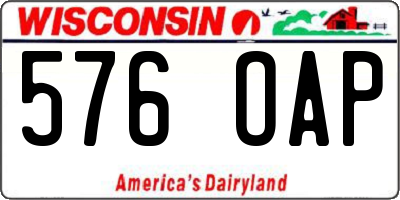 WI license plate 576OAP