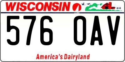WI license plate 576OAV