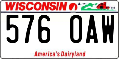 WI license plate 576OAW