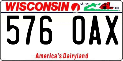 WI license plate 576OAX