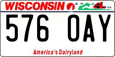 WI license plate 576OAY