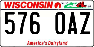 WI license plate 576OAZ