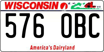 WI license plate 576OBC