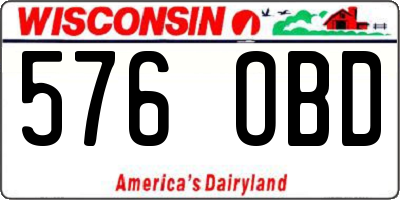 WI license plate 576OBD