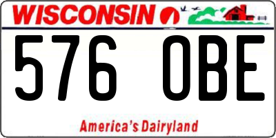 WI license plate 576OBE