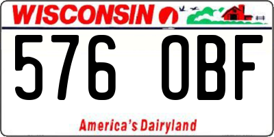 WI license plate 576OBF