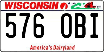 WI license plate 576OBI