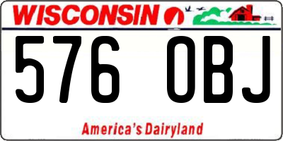 WI license plate 576OBJ
