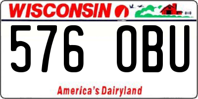 WI license plate 576OBU