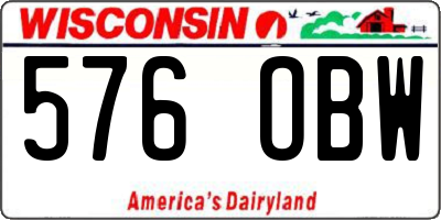 WI license plate 576OBW