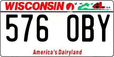 WI license plate 576OBY