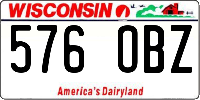 WI license plate 576OBZ