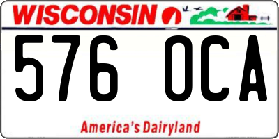 WI license plate 576OCA