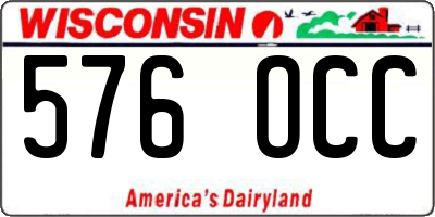 WI license plate 576OCC