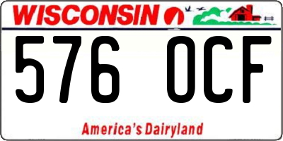 WI license plate 576OCF