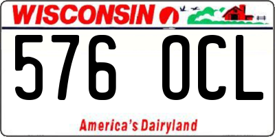 WI license plate 576OCL