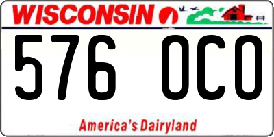 WI license plate 576OCO
