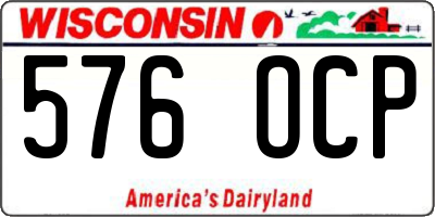 WI license plate 576OCP