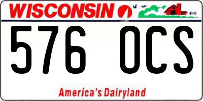 WI license plate 576OCS