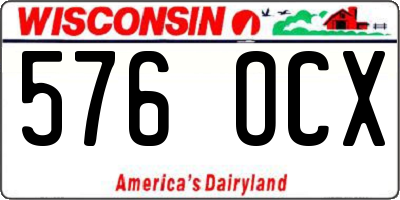 WI license plate 576OCX