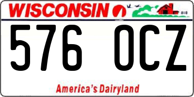 WI license plate 576OCZ