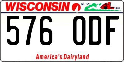 WI license plate 576ODF