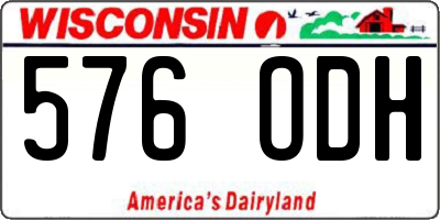WI license plate 576ODH