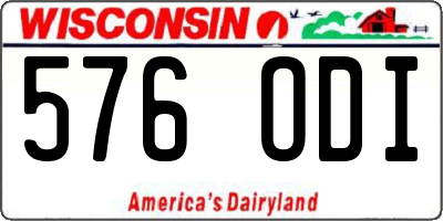 WI license plate 576ODI