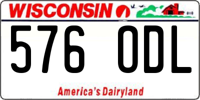 WI license plate 576ODL
