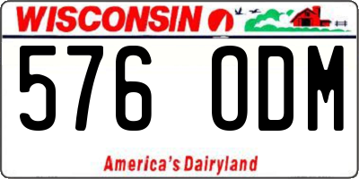 WI license plate 576ODM