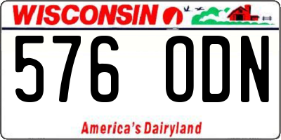 WI license plate 576ODN