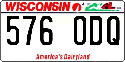 WI license plate 576ODQ