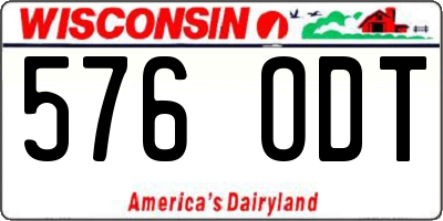 WI license plate 576ODT